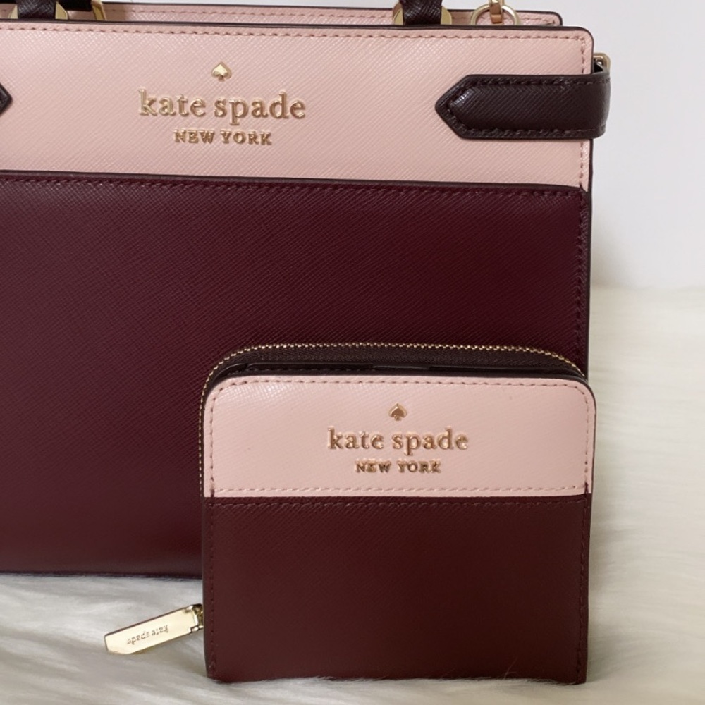 NWT💃Kate Spade staci colorblock small Satchel/Crossbody and Wallet Set - Picture 8 of 10